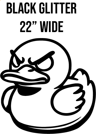 Angry Duck- Black Glitter