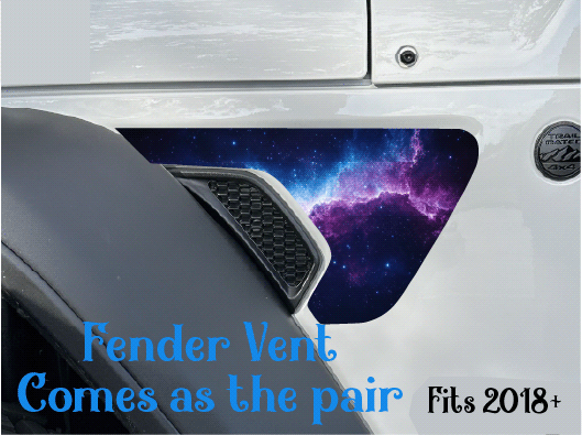 Purple and Blue Lightning Fender Vent Decals- Pair