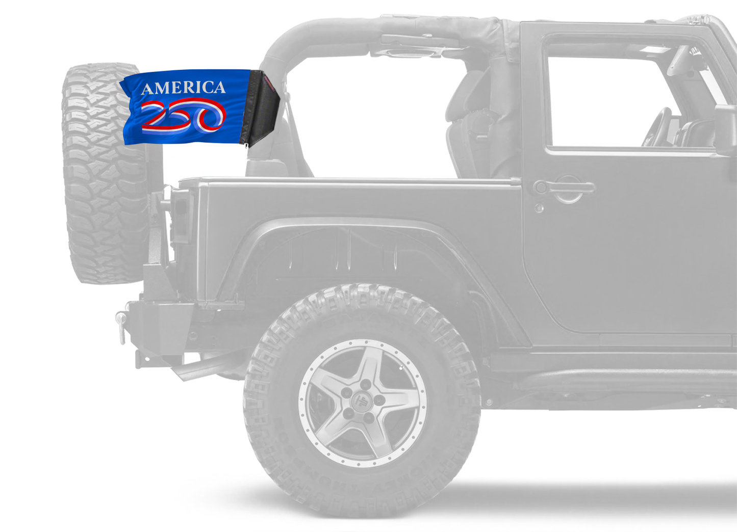 America 250 12"x18" Forever Wave Flag for Jeep Wrangler LJ 2003-2006
