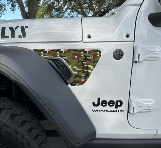 Green Camo Style 1 Fender Vent Decals