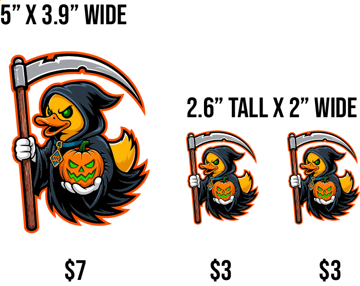 Custom Duck Reaper Stickers - 3