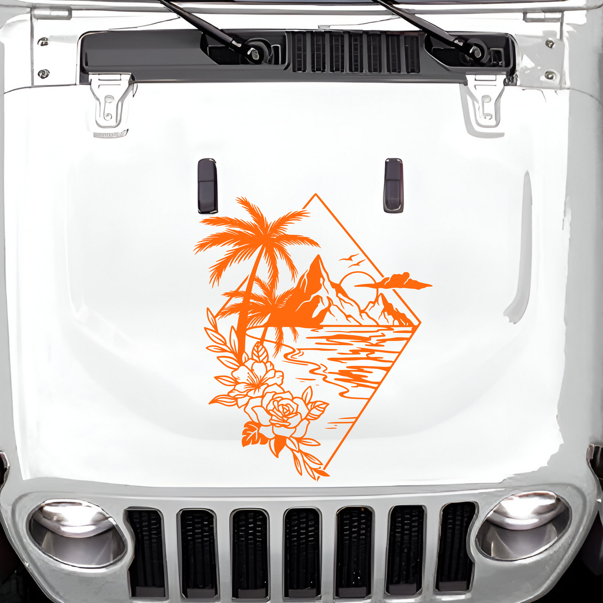 Beach Scene Large Hood Decal