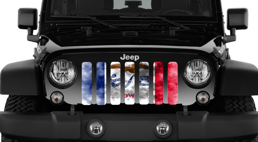 Iowa Grunge State Flag Grille Insert