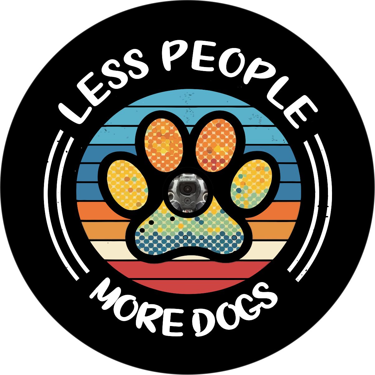 Less People More Dogs Spare Tire Cover for Jeep, Bronco, RV, Camper, Trailer, & More