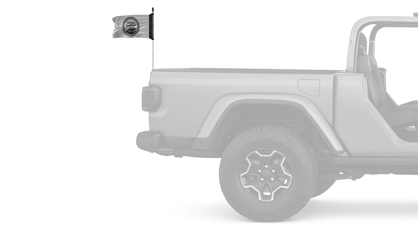 Trail Rated 12"x18" Forever Wave Flag for Jeep Wrangler JLU 4-Door 2018-Present