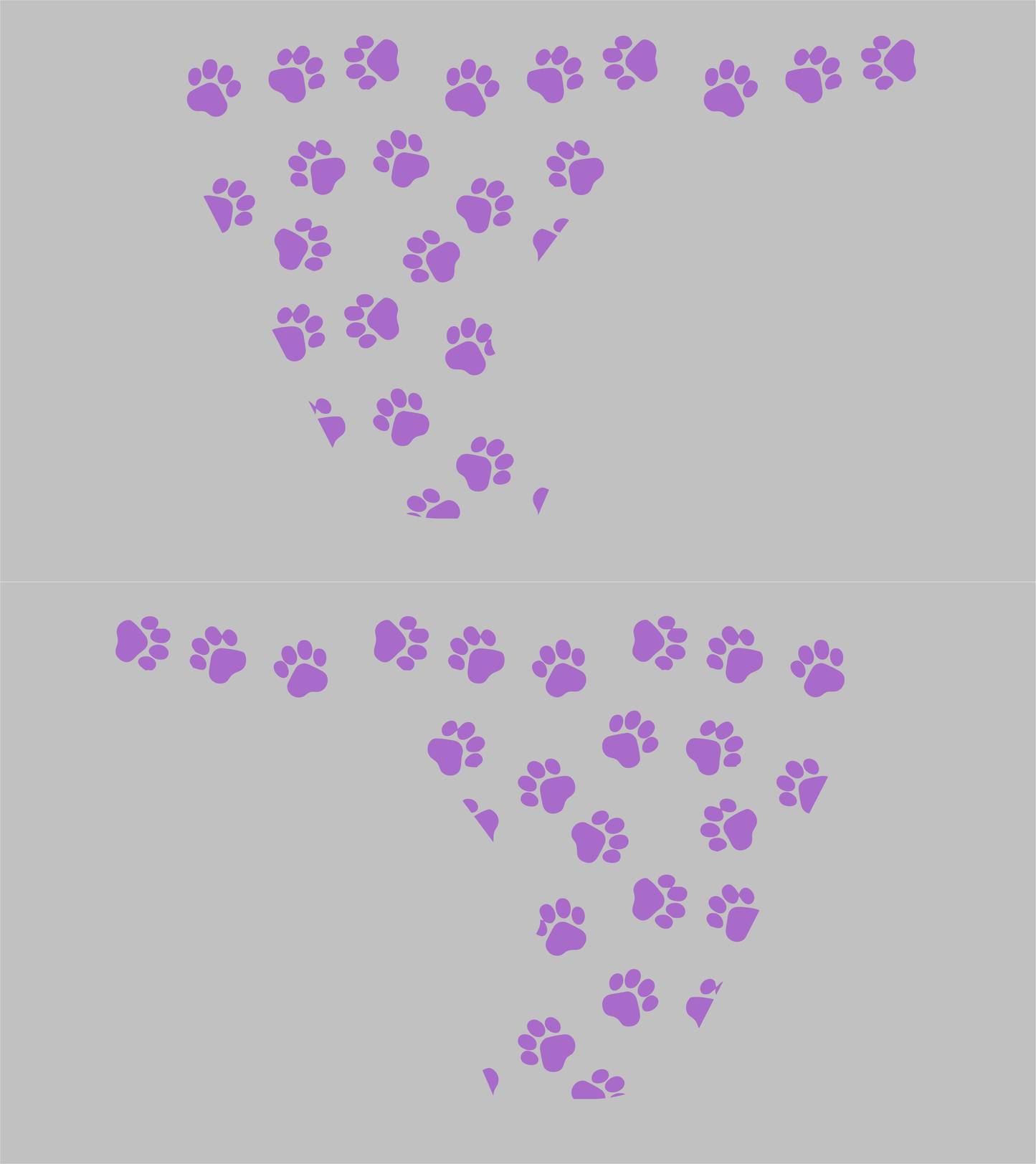 Lavender Pawprint Fender Decals