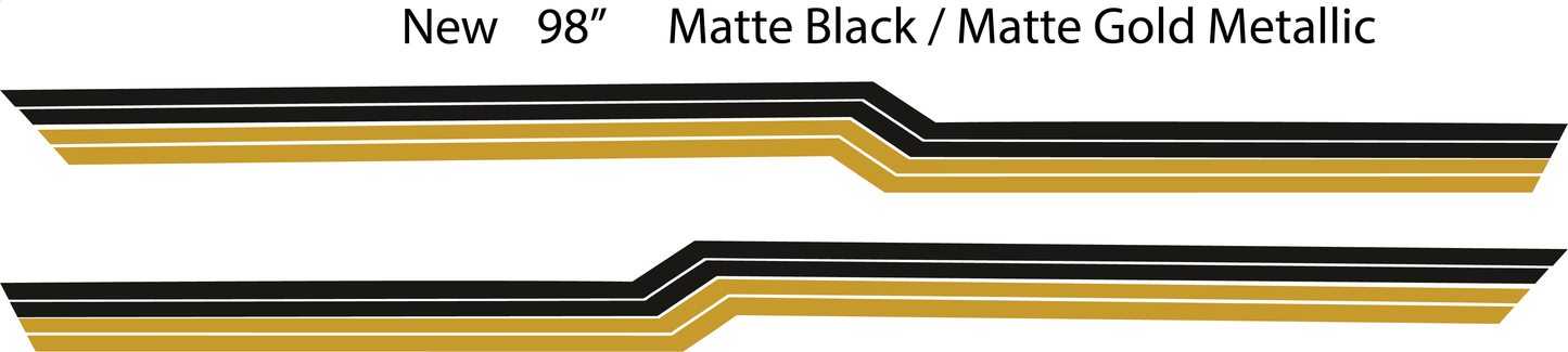 New Style Matte Black and Matte Gold Metallic Stripes