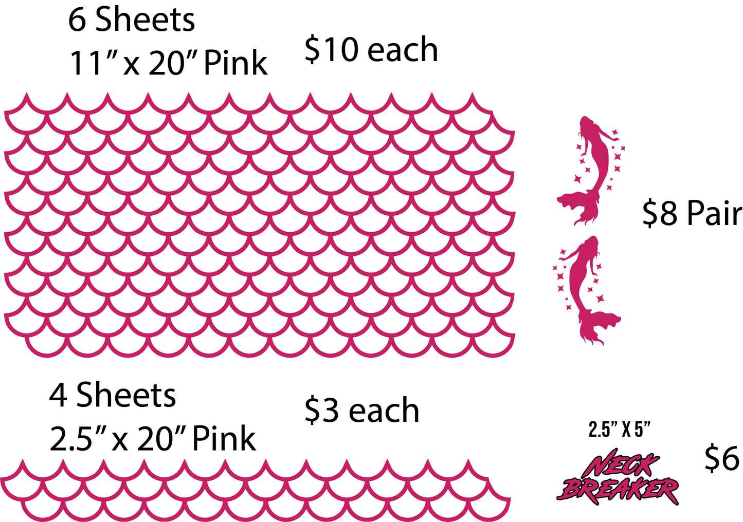 Pink Mermaid Scales Outline
