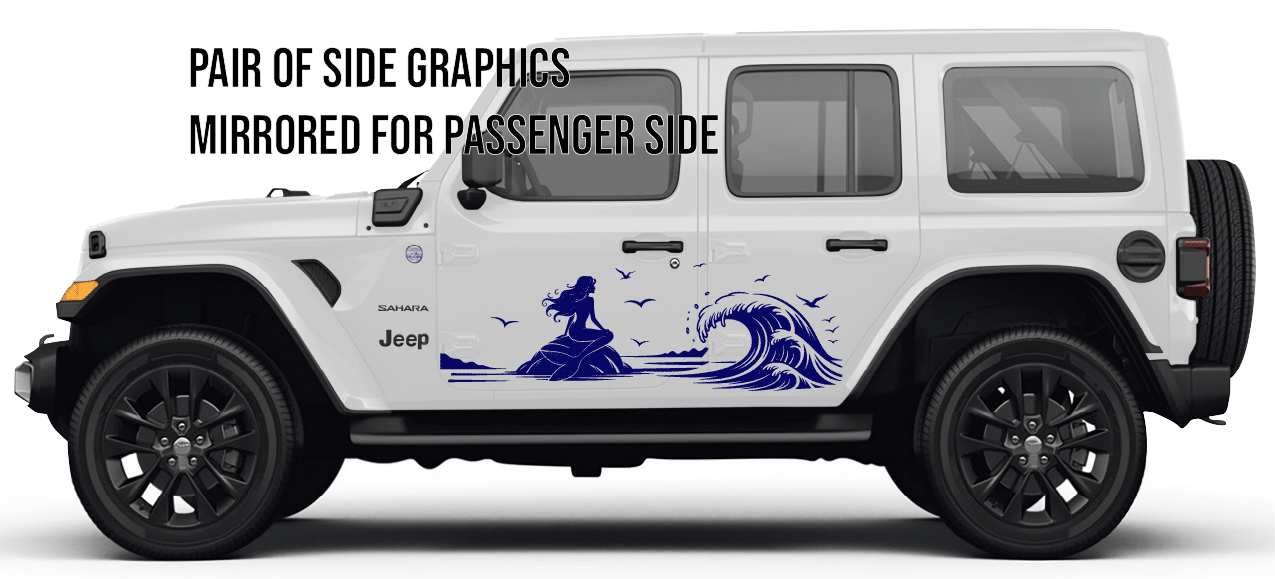 Mermaid and Wave Side Graphics- Style 3