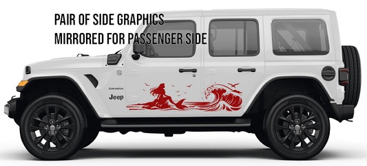 Mermaid and Wave Side Graphics- Style 1