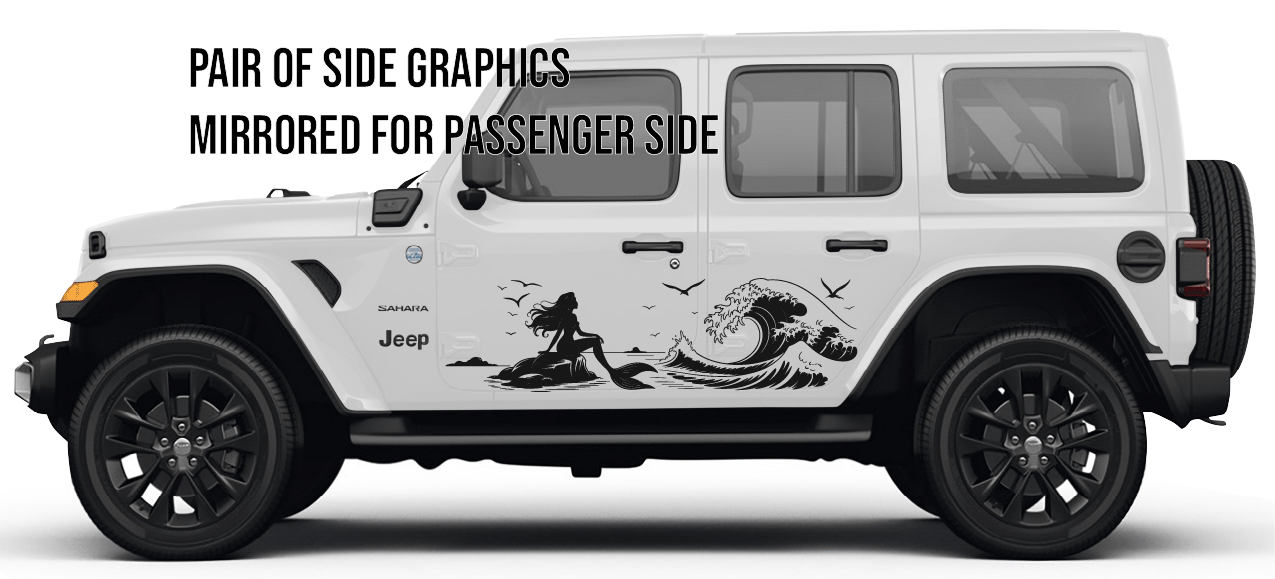 Mermaid and Wave Side Graphics- Style 2