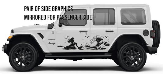 Mermaid and Wave Side Graphics- Style 2