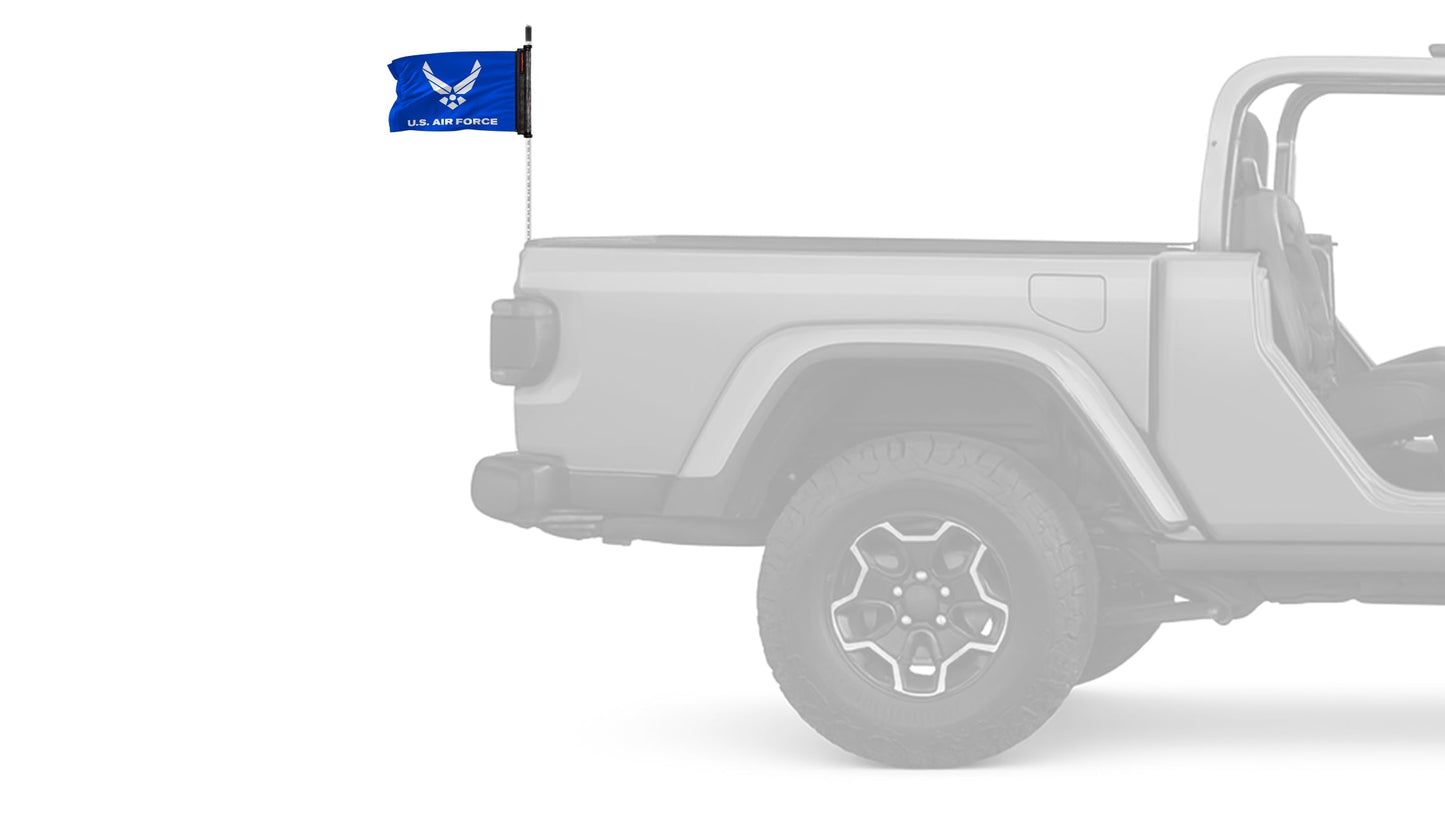 Air Force Blue12"x18" Forever Wave Flag for Jeep Wrangler JLU 4-Door 2018-Present