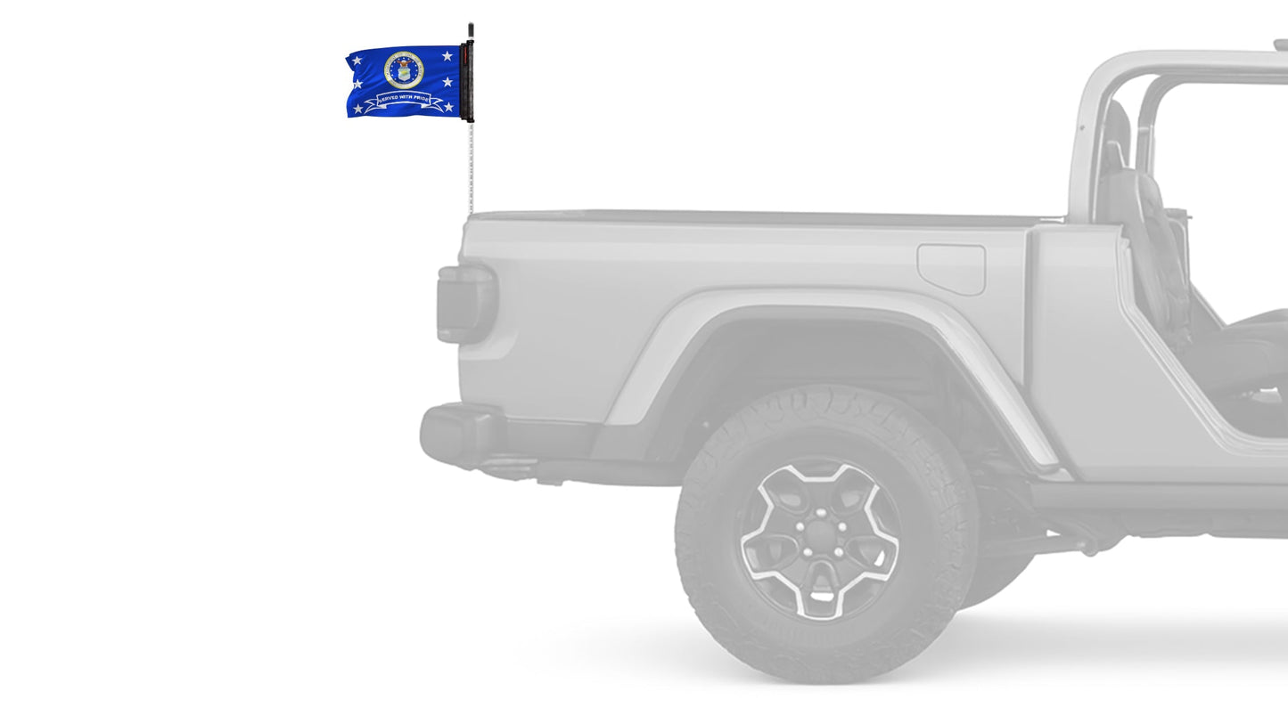 Air Force Served With Pride 12"x18" Forever Wave Flag for Jeep Wrangler JKU 4-Door 2007-2018