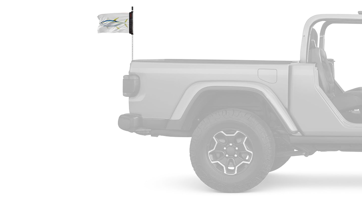 Tuna 12"x18" Forever Wave Flag for Jeep Wrangler JKU 4-Door 2007-2018