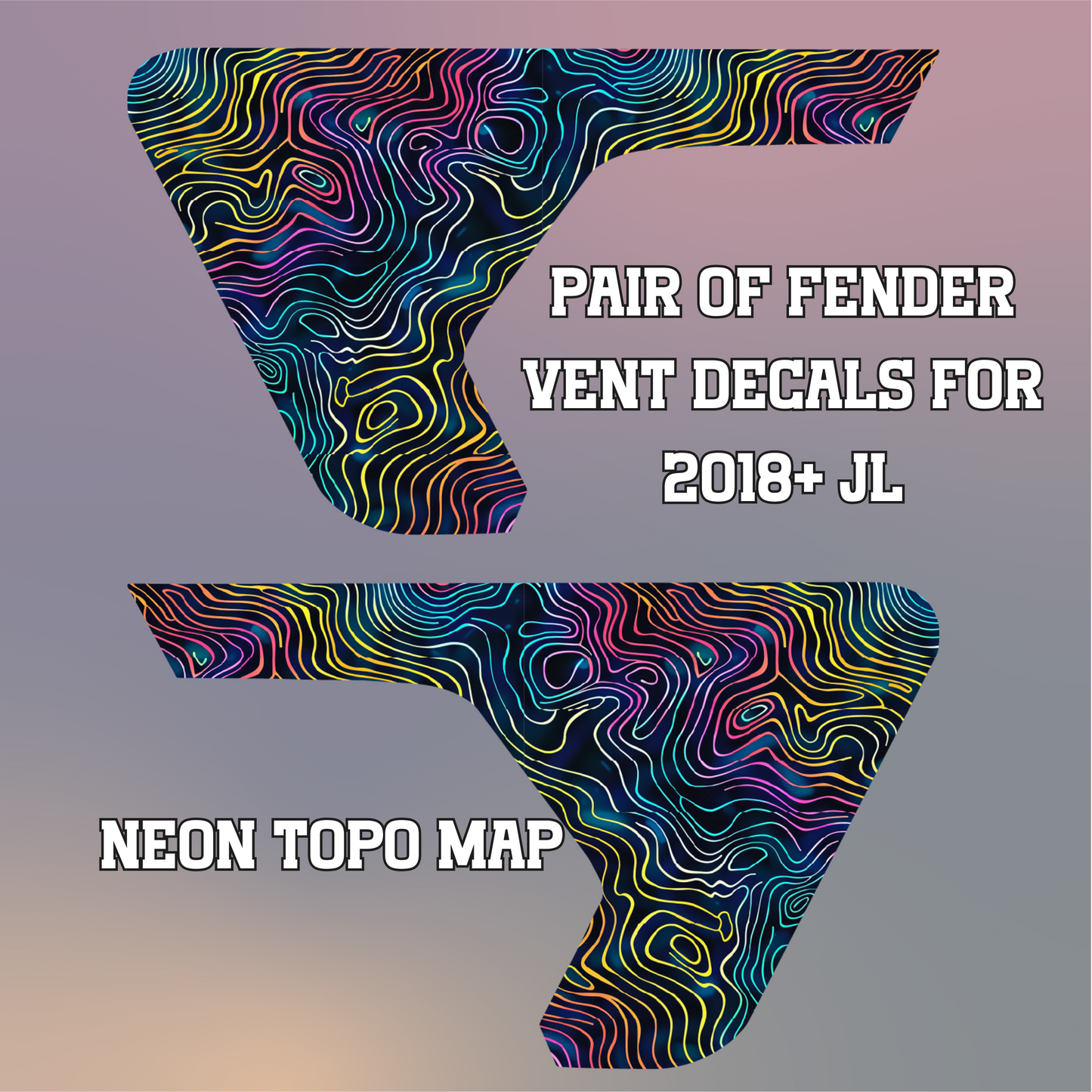 Colorful Topographical Map Fender Vent Decals