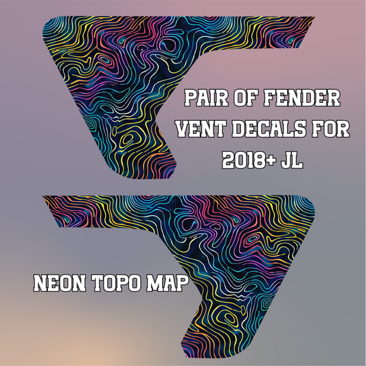 Colorful Topographical Map Fender Vent Decals