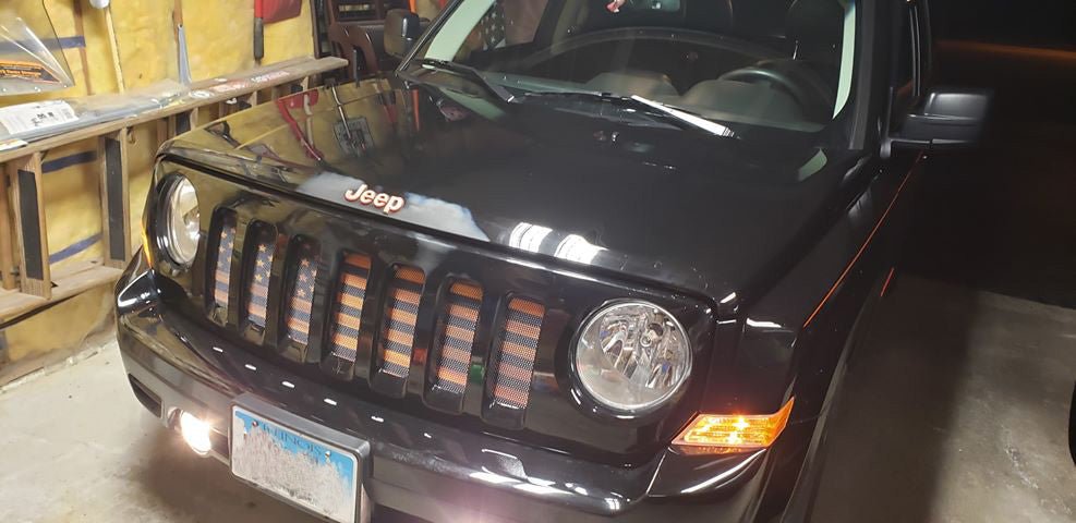 American Orange Haze Flag Grille Insert