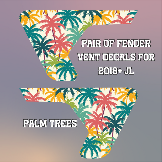 Colorful Palm Trees Fender Vent Decals