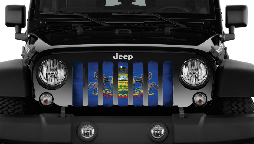 Pennsylvania Grunge State Flag Grille Insert