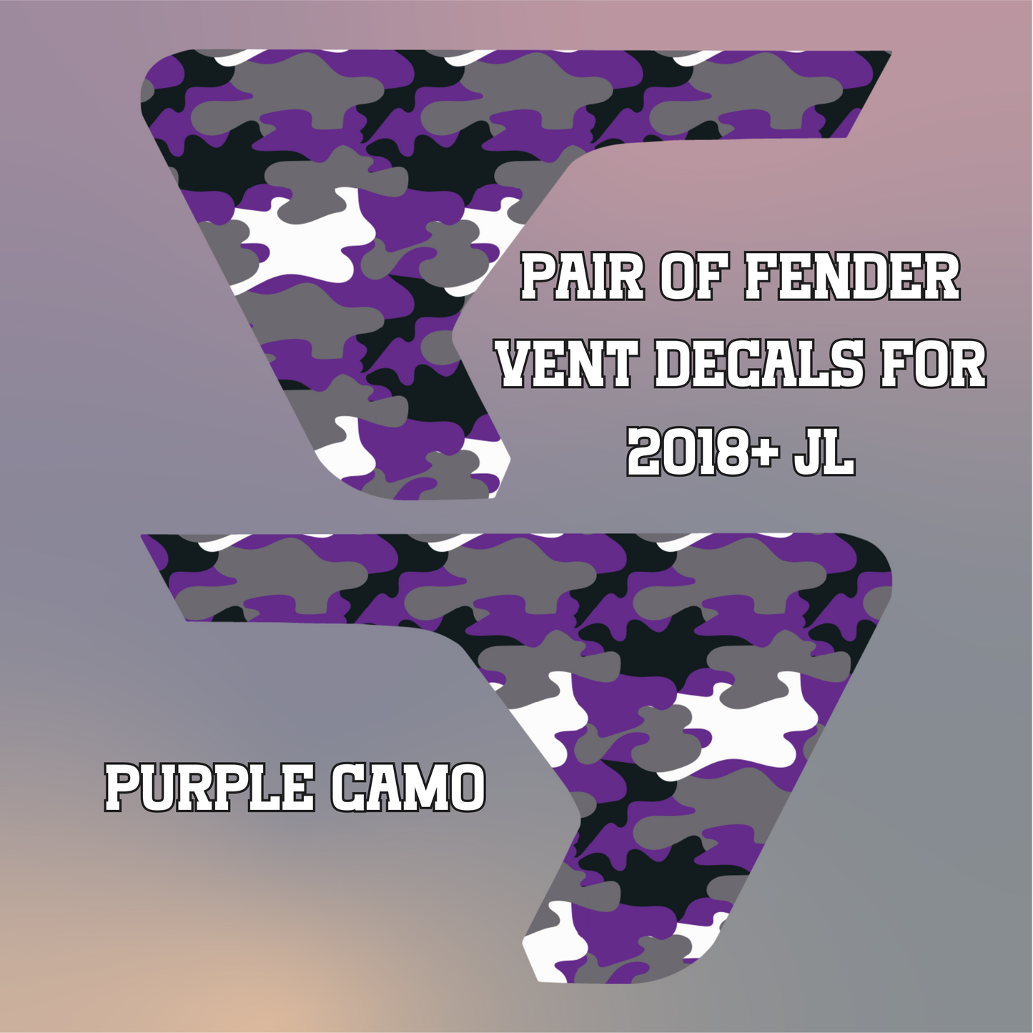 Purple Camo Fender Vent Decals