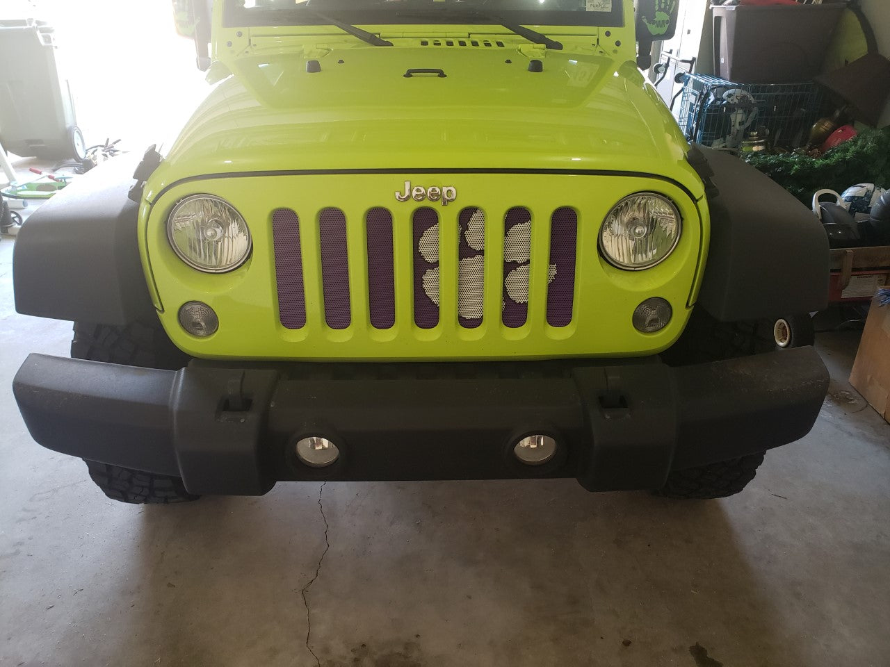 White Tiger Paw Purple Grille Insert
