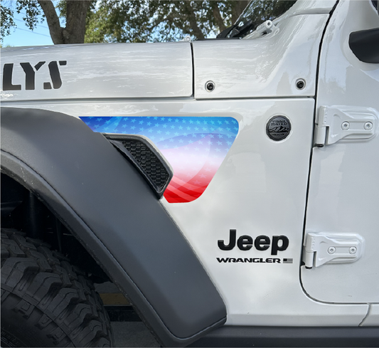 Red White and Blue Fade Fender Vent Decals