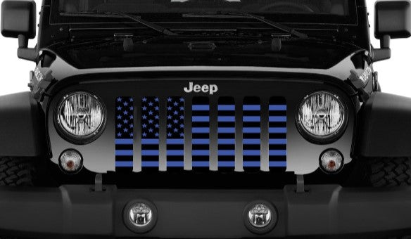Black and Blue American Flag Grille Insert