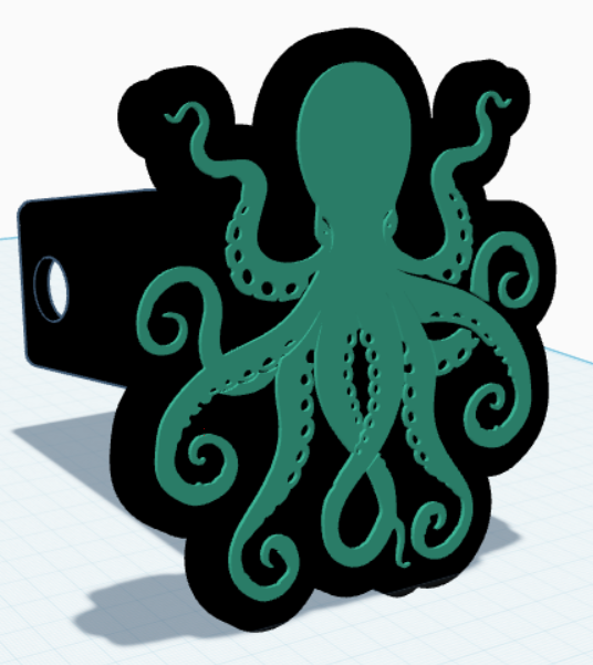 Teal Octopus Hitch Cover