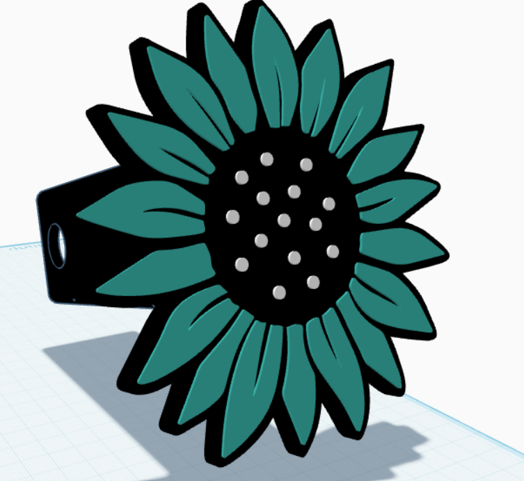 Teal Sunflower Hitch Cover