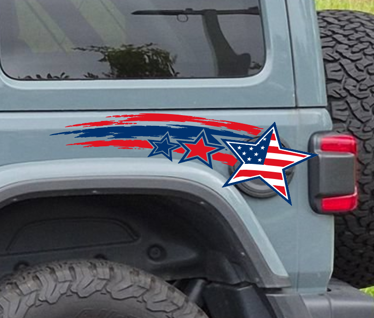 Freedom Red white and Blue Shooting Stars