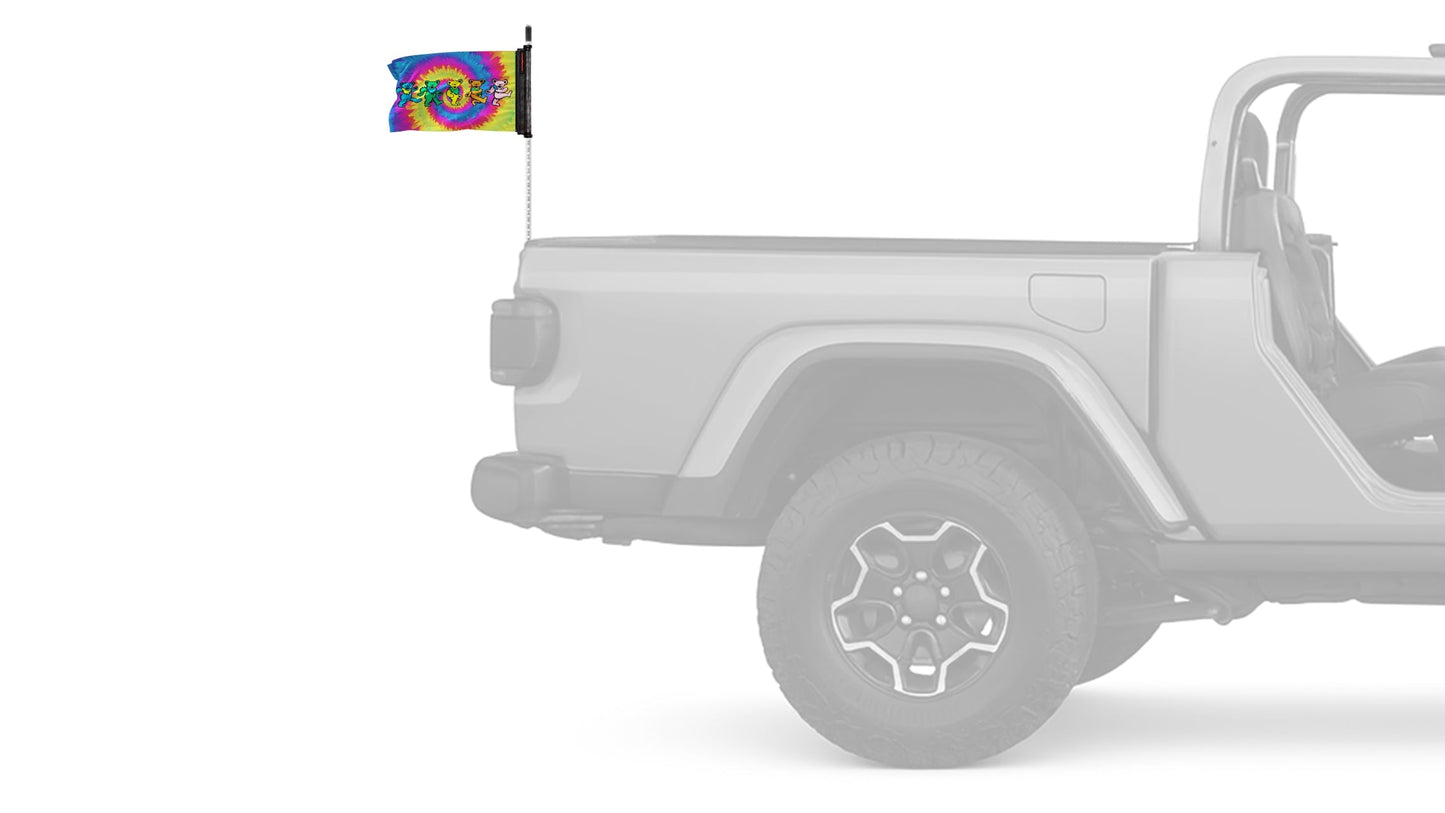 Grateful Dead Dancing Bears 12"x18" Forever Wave Flag for Jeep Wrangler JLU 4-Door 2018-Present
