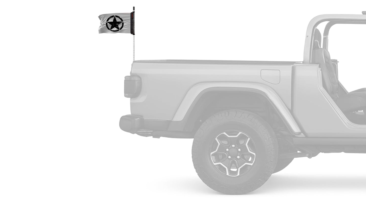 Oscar Mike 12"x18" Forever Wave Flag for Jeep Wrangler TJ 1996-2006