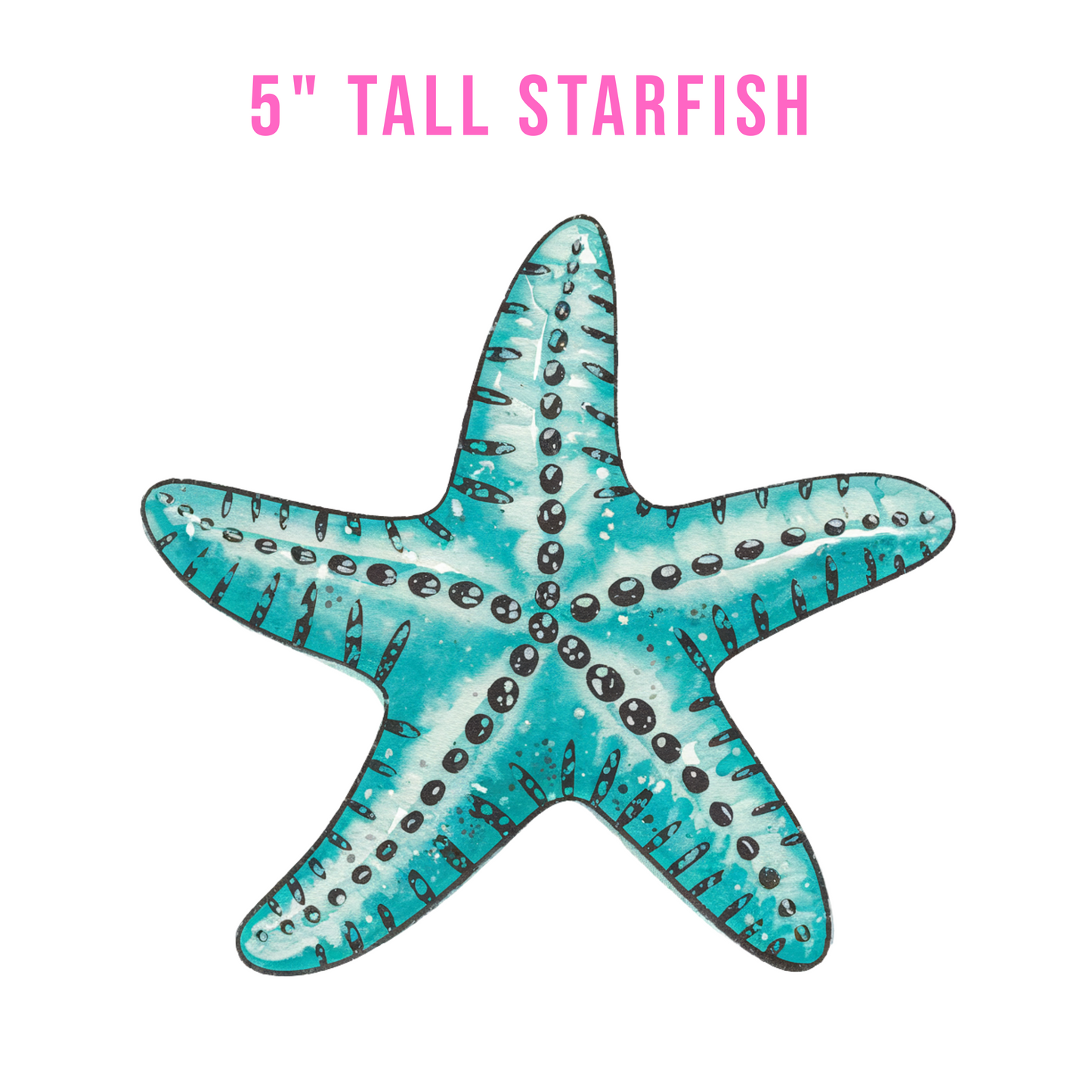 5" Tall Turquoise Starfish Sticker