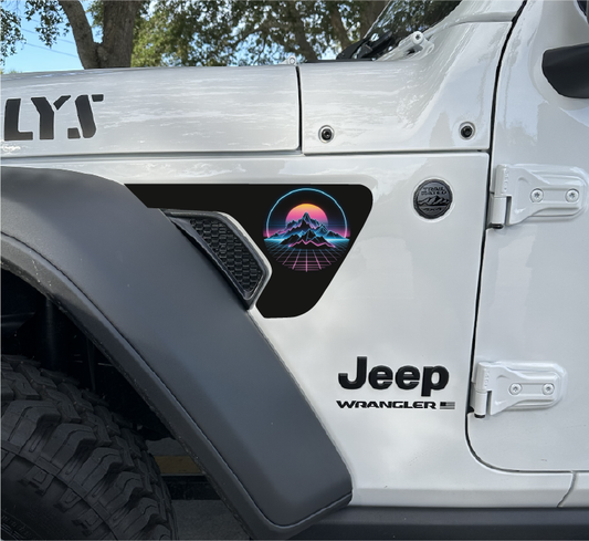 Retro color Mountain Fender Vent Decals