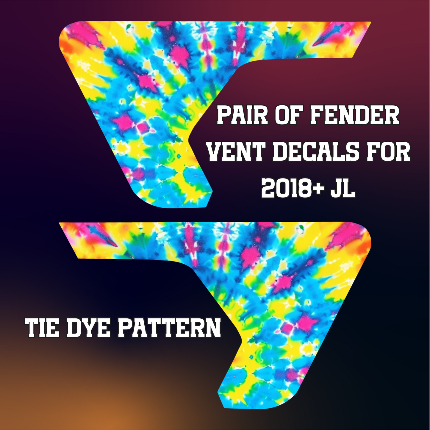 Tie Dye Style 1 Fender Vent Decals