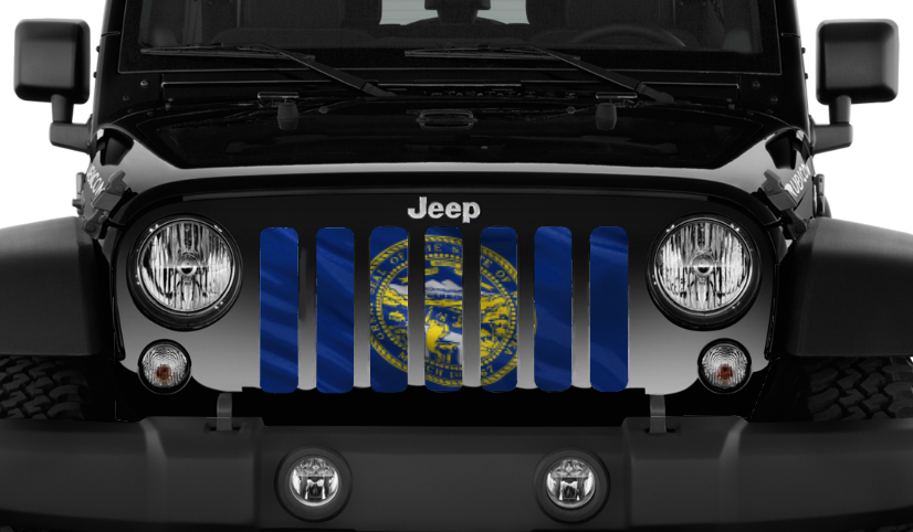Waving Nebraska State Flag Grille Insert