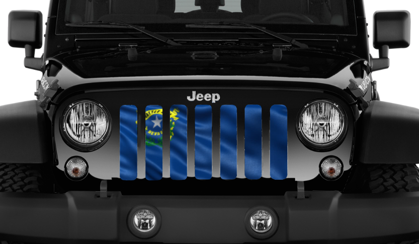 Waving Nevada State Flag Grille Insert