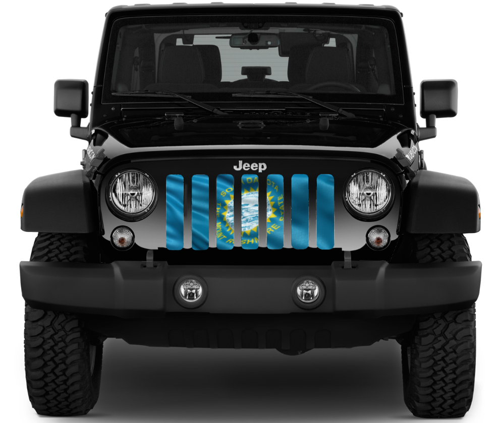 Waving South Dakota State Flag Grille Insert