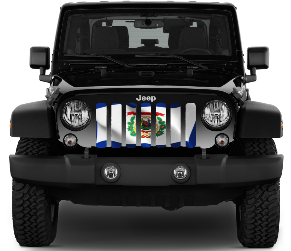 Waving West Virginia State Flag Grille Insert