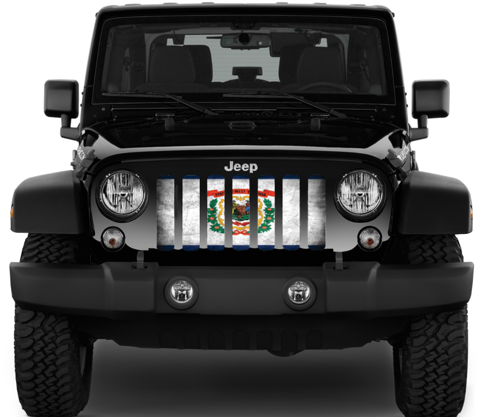 West Virginia Grunge State Flag Grille Insert
