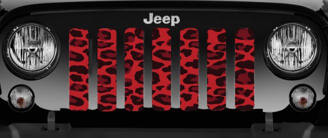Wild Red Leopard Print Grille Insert