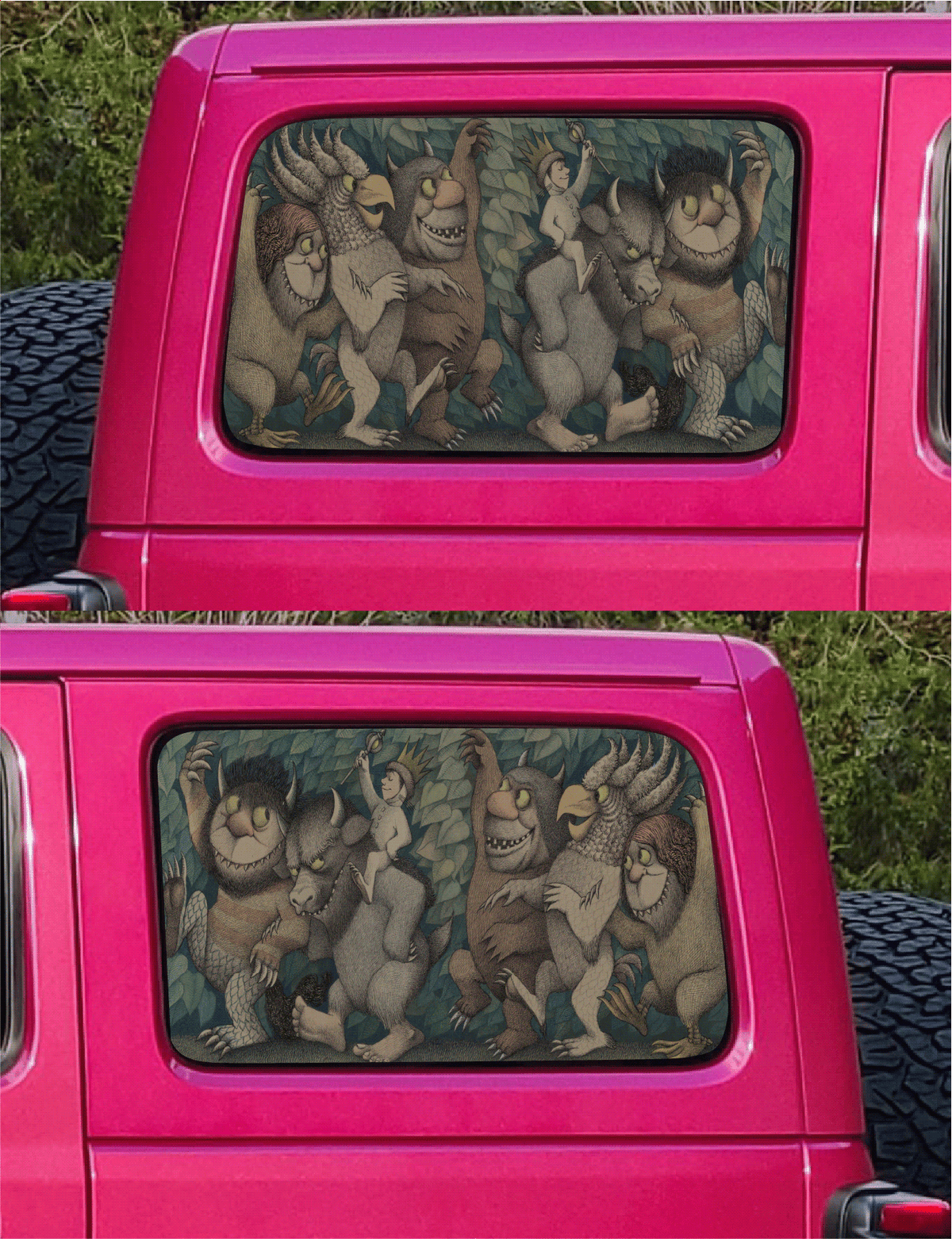 Custom Rear Window Perforated Vinyl- Wild Things