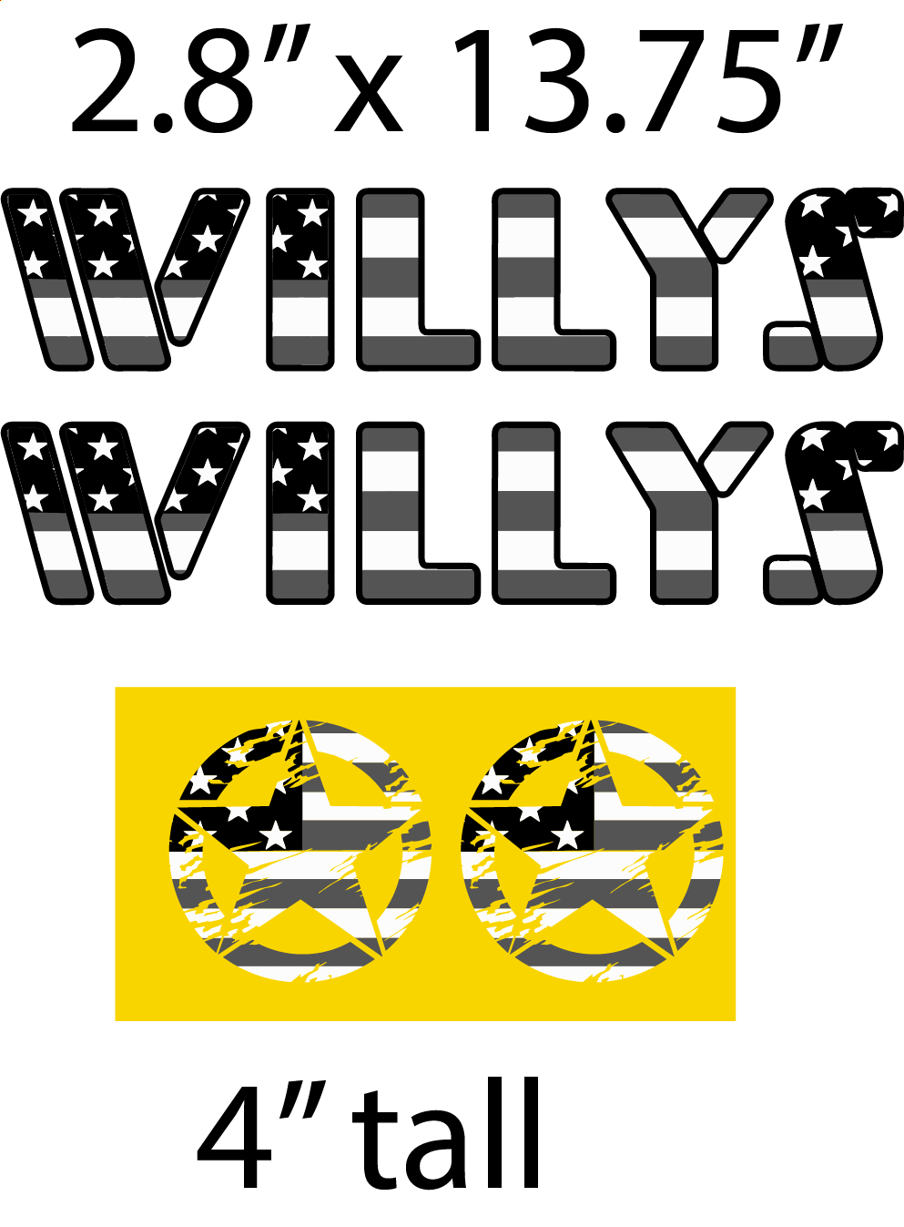 Flag Style Willys and Stars
