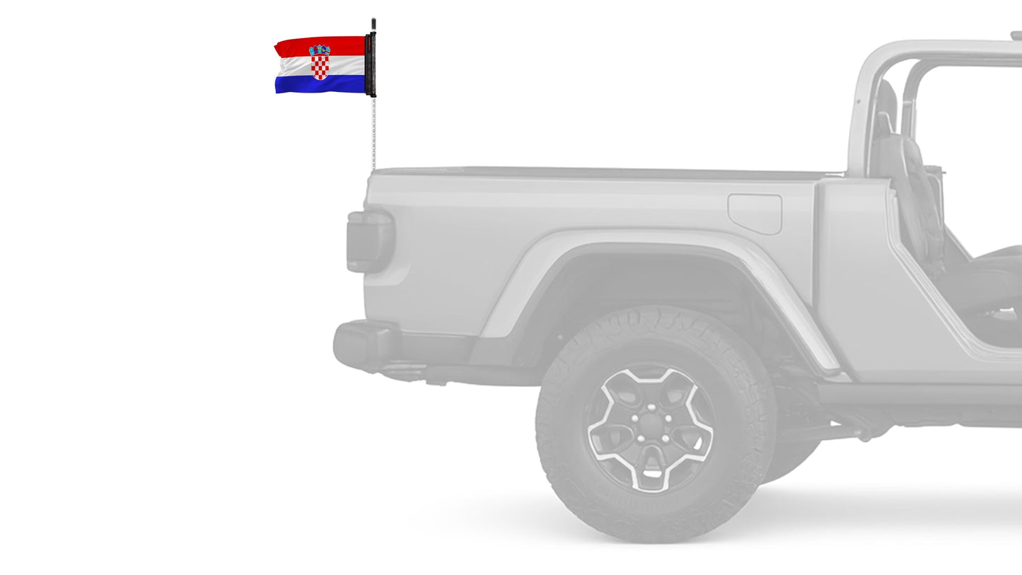 Croatia 12"x18" Forever Wave Flag for Jeep Wrangler JLU 4-Door 2018-Present