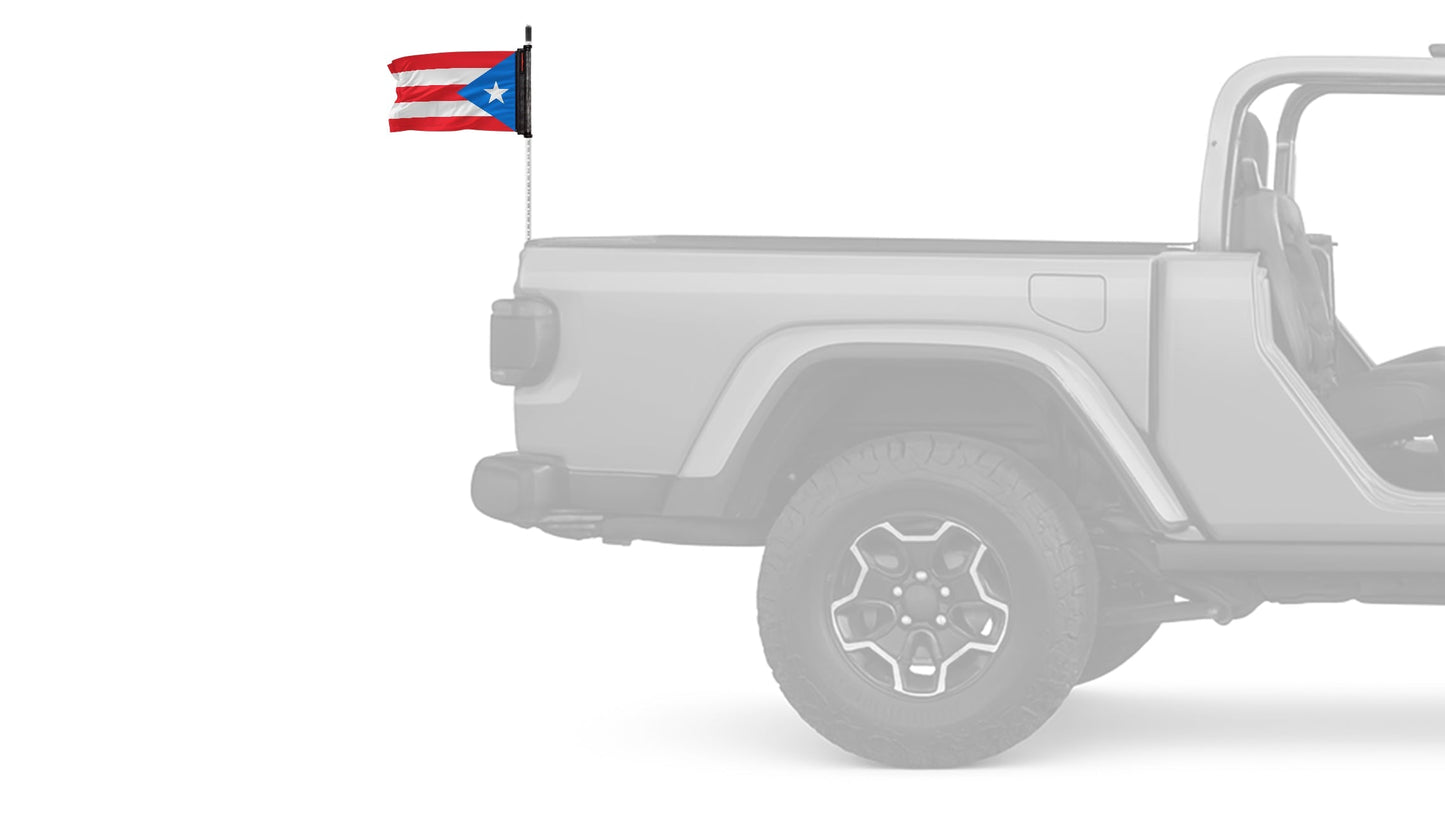 Puerto Rico 12"x18" Forever Wave Flag for Jeep Wrangler JLU 4-Door 2018-Present