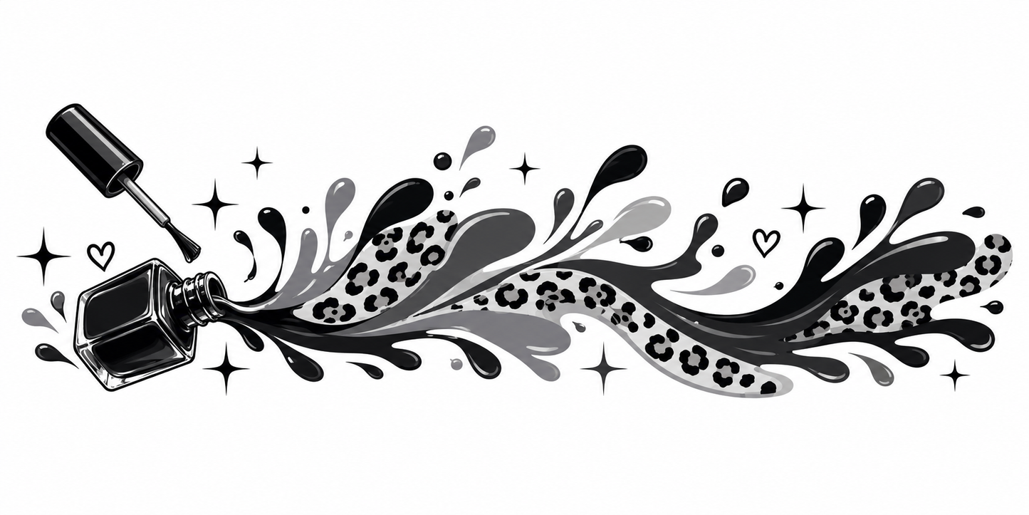 Black and Grey nail splash