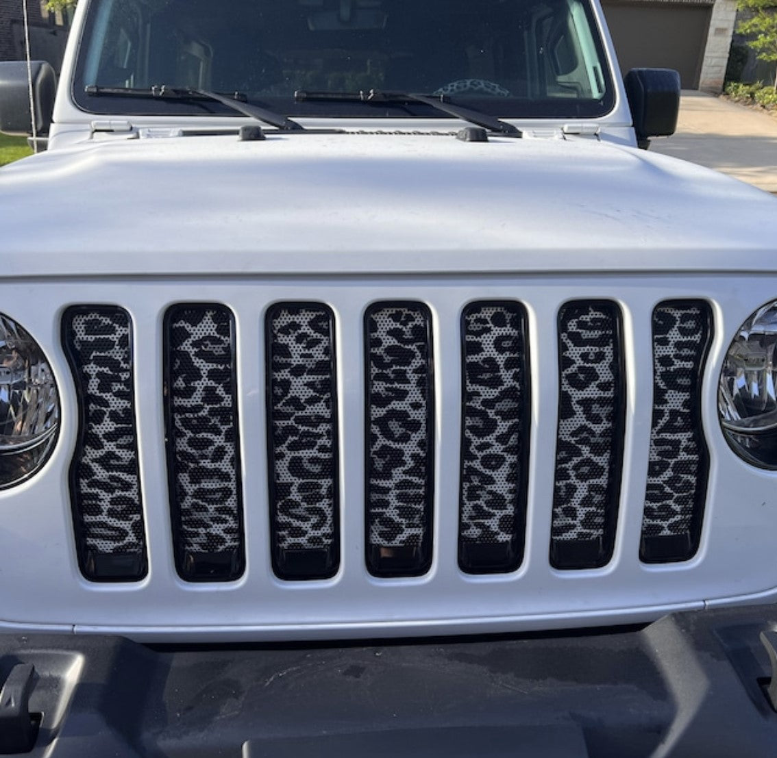 White Leopard Print Grille Insert