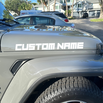 Custom Hood Name Single Color- Set of 2