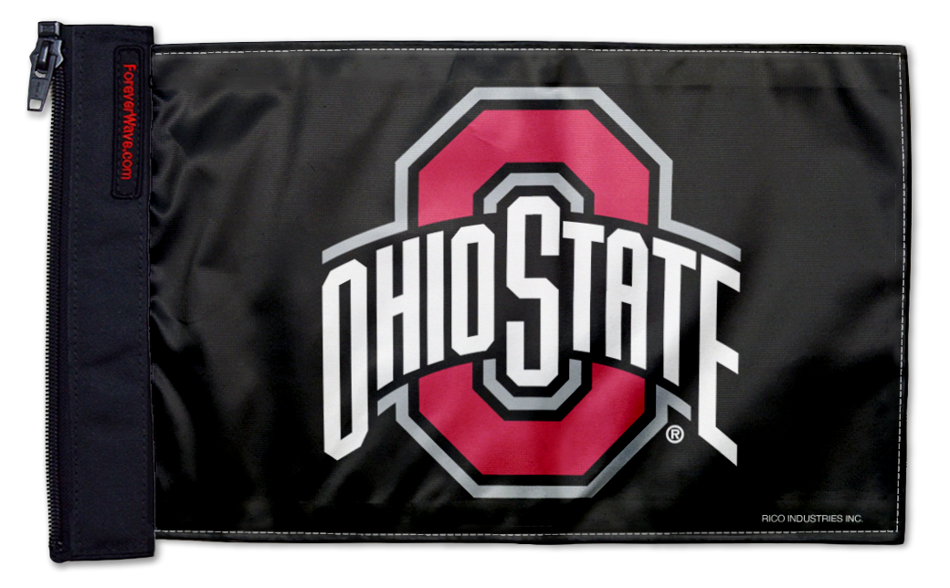 Ohio State Black11"x17" Forever Wave Flag for Jeep Wrangler JLU 4-Door 2018-Present